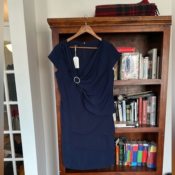 Shall We Dresses & Skirts - Elegant Navy Blue Women's Dress